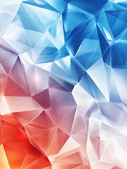 Fototapeta premium Technology bright low poly connection abstract background. Blue and red blurred futuristic vector design