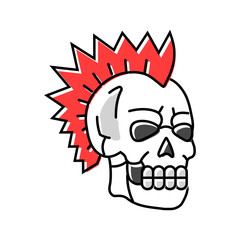 punk lifestyle subculture style color icon vector. punk lifestyle subculture style sign. isolated symbol illustration