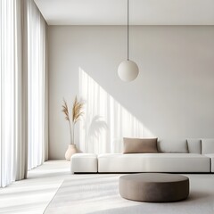 Minimalististic style living room, AI generated 