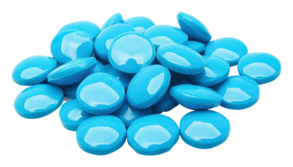 Bright blue decorative stones for crafts and decor, cut out - stock png.