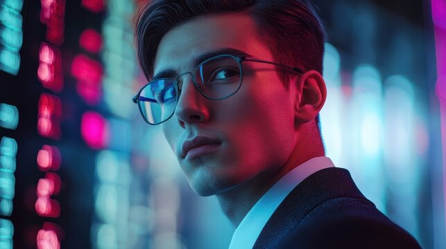 Futuristic business digital financial data technology concept for future big data analytic and business intelligence research for businessman analyst invest decisions making panoramic banner kudos - Powered by Adobe