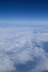 View of cloud, sea and sky from Airplane