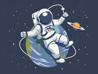 Astronaut in outer space. astronaut in space.