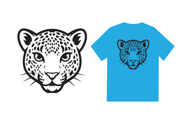 A vector illustration of a leopard head logo design.