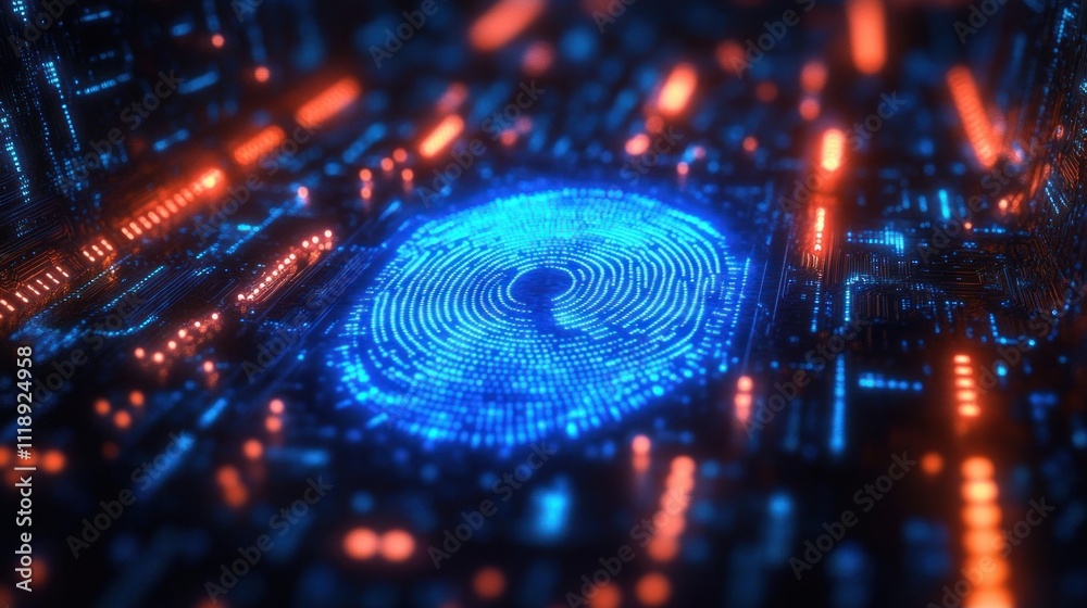 Poster fingerprint scanner for secure transactions and enhanced cybersecurity in business technology