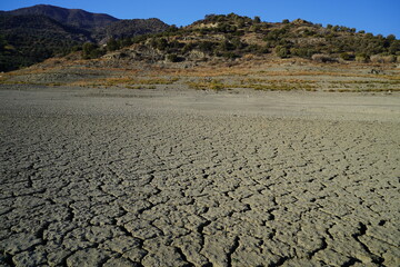 dry cracked soil in desertic place