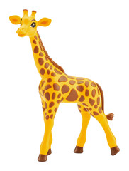 Obraz premium Giraffe toy figure with bright colors and details, cut out - stock png.