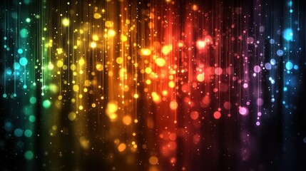 Obraz premium Colorful bokeh lights, rainbow, sparkle.