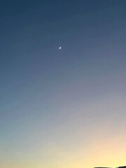 The moon and stars in the sky