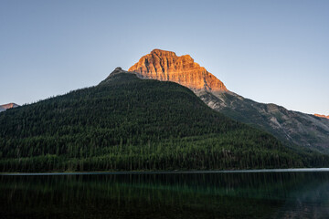 Kinnerly Peak Rises Over Upper Kintla Lake And A Dark Green Ridge