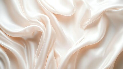 Obraz premium Soft, flowing, white satin fabric with folds.