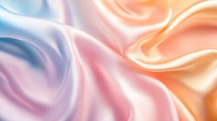 Obraz premium A soft, pastel-colored fabric with a gradient of colors from blue to pink.