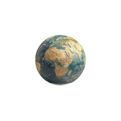 Fototapeta premium Detailed Earth Globe on White Background