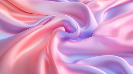 Obraz premium A close up of silky fabric in soft pink and purple hues.