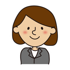 スーツの髪の短い女性