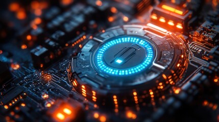 Digital Lock Illustration for Cybersecurity Protocols Ensuring Data Protection and Privacy in a Cyberpunk Style