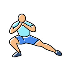 side lunges fitness exercise leg color icon vector. side lunges fitness exercise leg sign. isolated symbol illustration