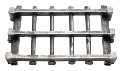 Unique cast iron grate for decorative purposes, cut out - stock png.