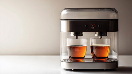 A sleek transparent and mirrored glass coffee