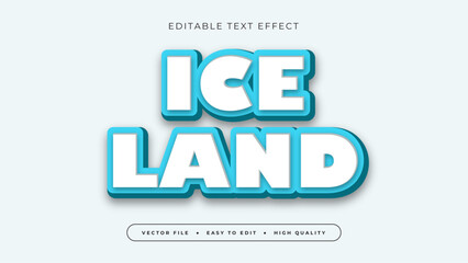 Ice land text effect editable cartoon text style