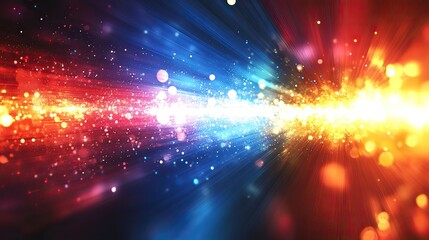 Fototapeta premium An abstract red, white, and blue background with light rays creates a dynamic and vibrant effect