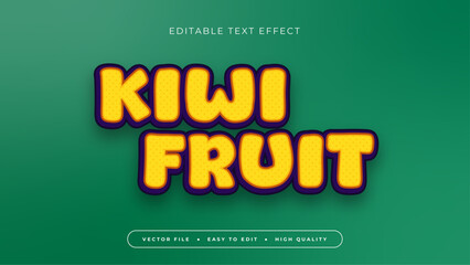 Yellow green banner text kiwi fruit