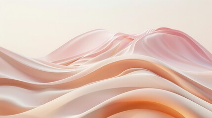 Fototapeta premium Minimal Abstract Waves: smooth, flowing waves design idea in light colors on a plain background. Helps increase the sense of movement.