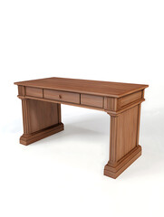 Fototapeta premium realistic wooden desk with drawer, showcasing classic design. Perfect for office or study use, this piece adds elegance to any workspace
