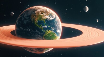 Earth in a Peach Fuzz Aura