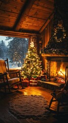 Fototapeta premium christmas tree at night