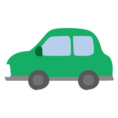 横向きの緑色の車