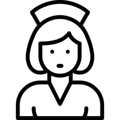 Fototapeta premium nurse icon illustration design with outline