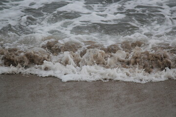 Image of waves crashing on Imrang Beach in Busan, Korea
