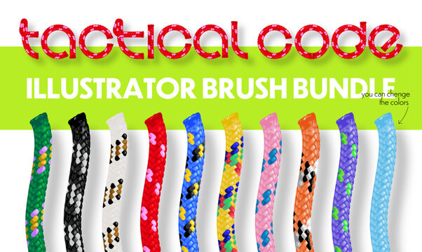 Seamless tactical code brush set for illustrator.