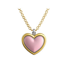 Fototapeta premium Pink Heart Locket Necklace Gold and Silver Two-Tone Charm