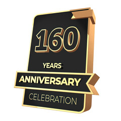 160th Anniversary backdrop, isolated on white background