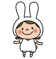 白うさぎの格好をした子供（女の子1）