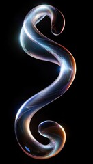 Naklejka premium Futuristic Gradient Glass Tube Shape Abstract 3D Illustration Minimalistic Design