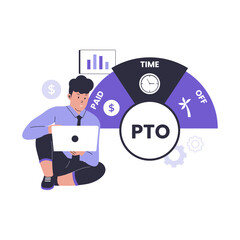 Paid time off Illustration concept. Illustrations for websites, landing pages, mobile apps, posters and banners. Trendy flat vector illustrations