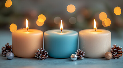 Christmas candles and decorations