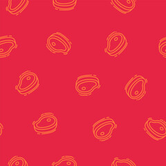 Beef Meat Pattern background. doodle steak pattern background. doodle meat pattern background.