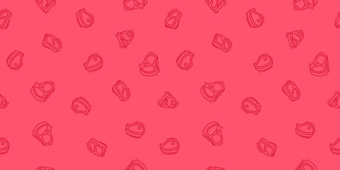 Beef Meat Pattern background. doodle steak pattern background. doodle meat pattern background.