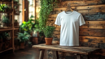 Blank white T-shirt template ready for logo or text customization