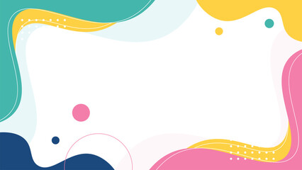 Abstract flat background with colorful wave graphic elements for presentation background design. Flat abstract background