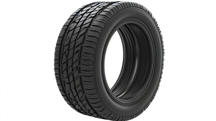  Car tire on a white background - 3D rendering.