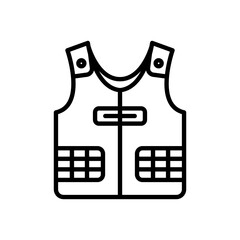 bulletproof vest icon vector, line style icon
