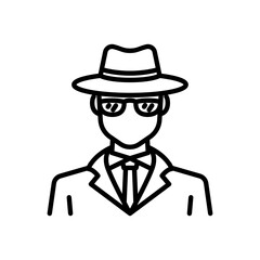 spy icon vector, line style icon