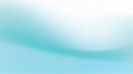 Wavy turquoise white gradient background with noise texture and copy space for backdrop, banner, poster and template design