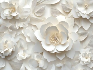 Delicate 3D Relief of Intricately Sculpted Flowers