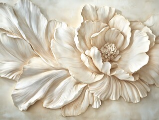 Delicate 3D Relief of Intricately Sculpted Flowers